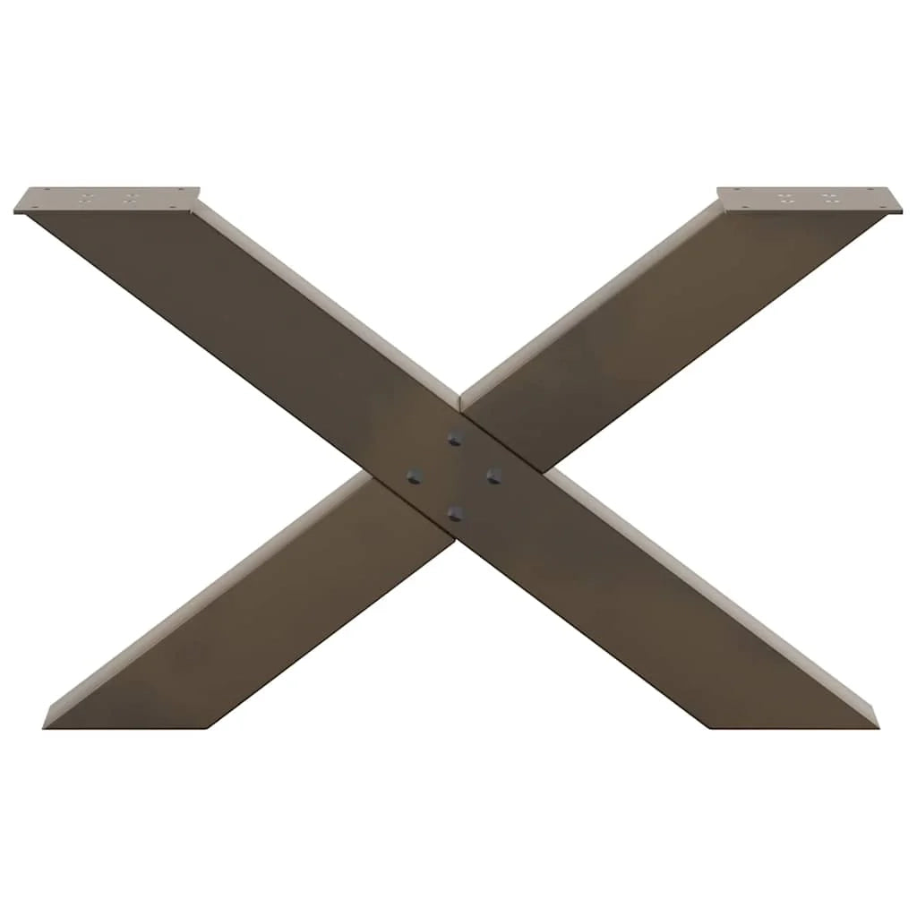 Set di 2 gambe per tavolino da caffè robuste e regolabili a forma di X 70 x 42 cm design moderno acciaio naturale 02_0057239
