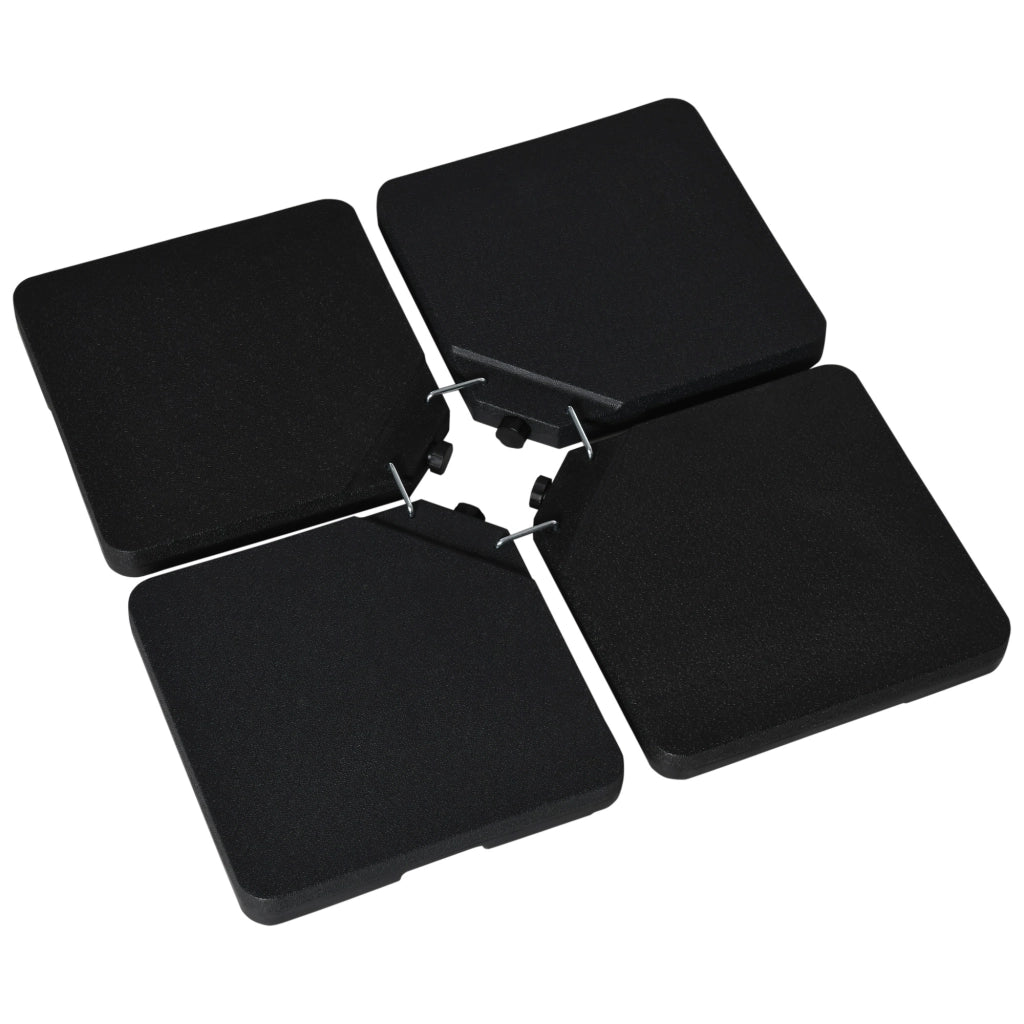 Set di 4 Pesi Rellenabili per Base di Ombrellone ¨C zephmum ¨C Nero