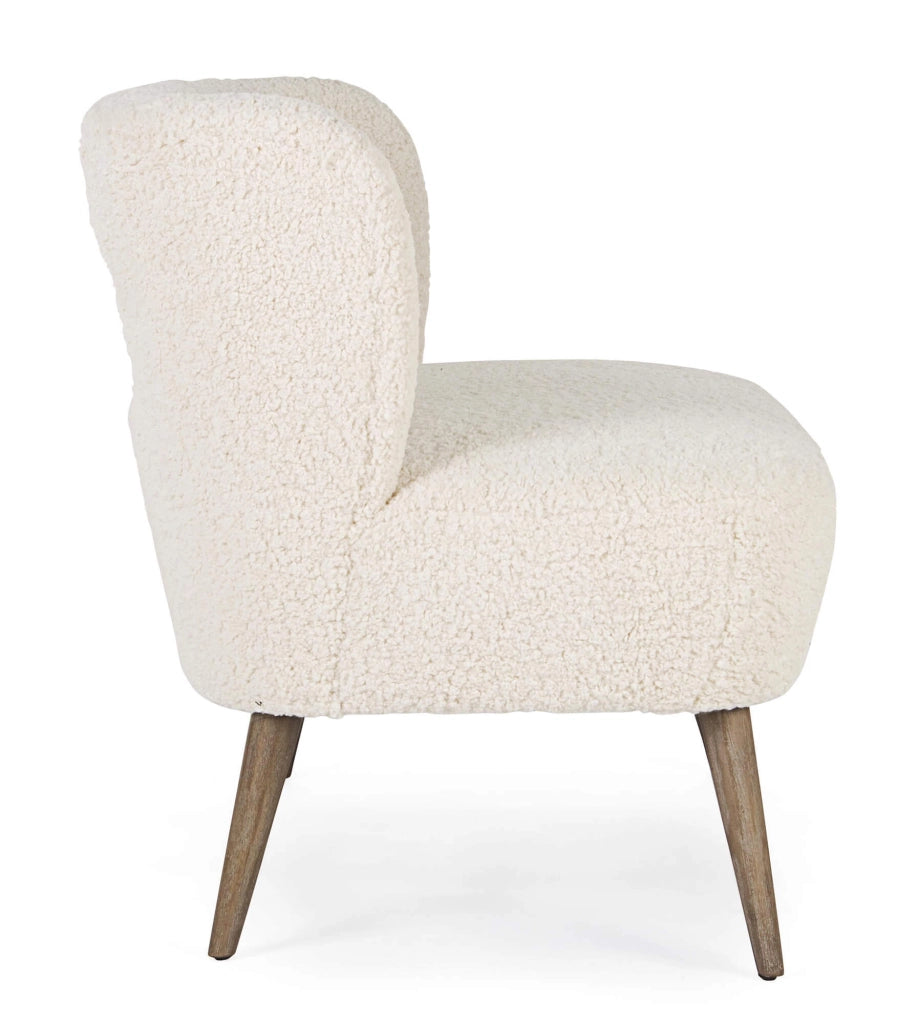 Divano 2 Posti 115x68x78 cm in Legno e Poliestere Effetto Lana Cortina