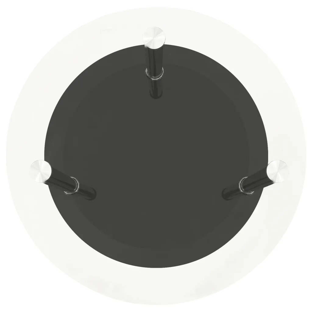 Tavolino a 2 Livelli Trasparente e Nero 38cm in Vetro Temperato 322788