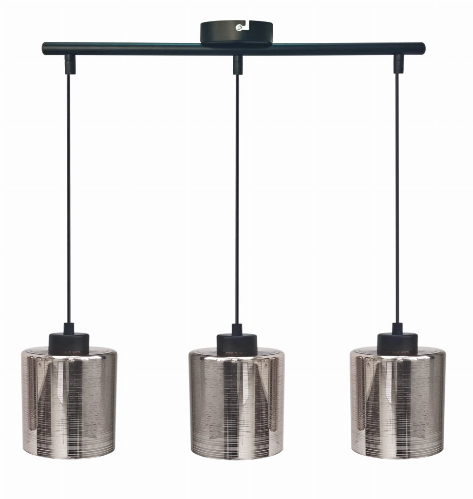 Lampadario Candellux COX 33-53886 nero vetro cromo 3xE27