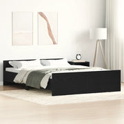 Giroletto senza Materasso Rovere Nero 140x190 cm Truciolato