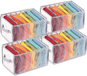 Organizzatore di vestiti grande, vestito portatile realizzato in mesh per organizzare abiti, pantaloni, t-shirt, leggings, spazio di stoccaggio per vestiti - 4 pezzi