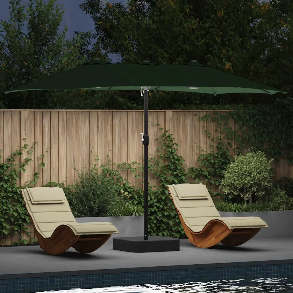 vidaXL Ombrello da giardino Verde 385 x 209 x 244 cm Tessuto