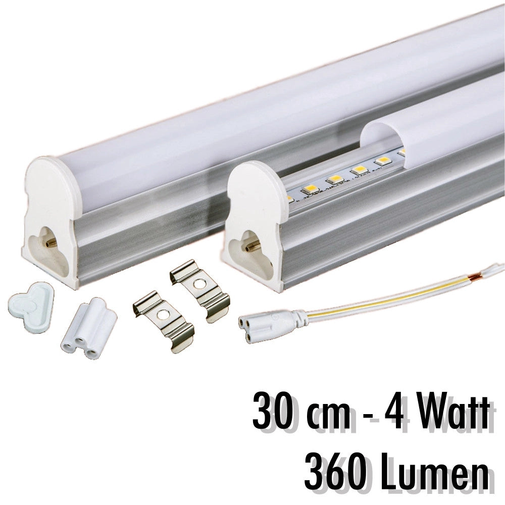 Trade Shop - Tubo T5 Neon Led 4 W Watt 30 Cm 360 Lumen Per Uso Interno Luce Bianca Plafoniera - -bianco Freddo      -