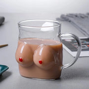 Borsetta per Caffè in Vetro con Manico, doppio strato, trasparente, isolato, grande, 3D, con maniglia, per Halloween e Natale.