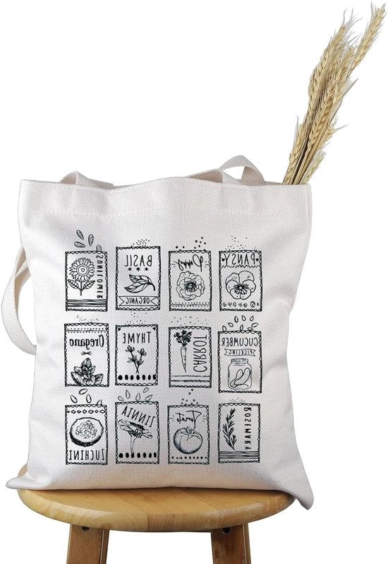 Regalo per Amanti della Natura - Pacchetto di Semi Borsa da Giardino Borsa da Spesa per l'Orto Borsa da Campo Regalo per il Mercato dei Contadini
