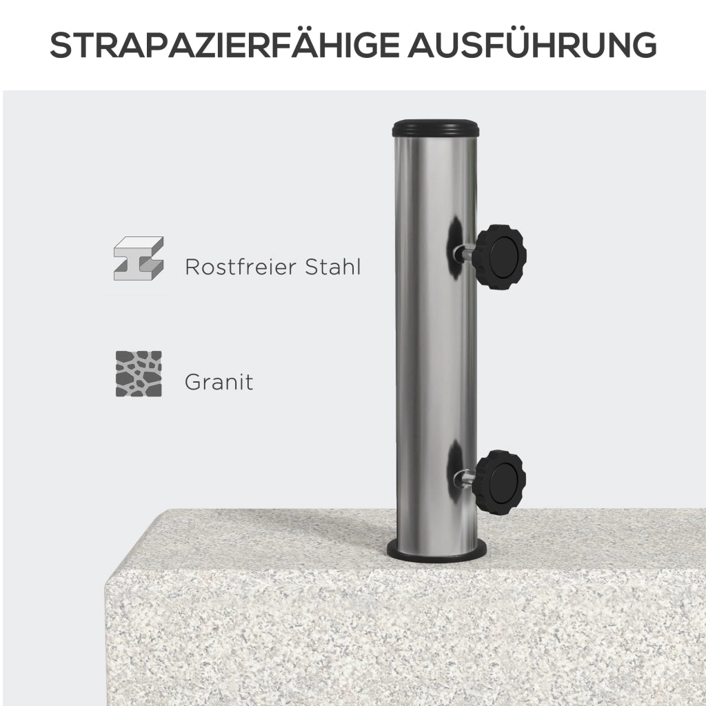 Base per ombrellone in granito 25 kg ¨C zephmum ¨C Grigio, per pali ?32/38/48 mm