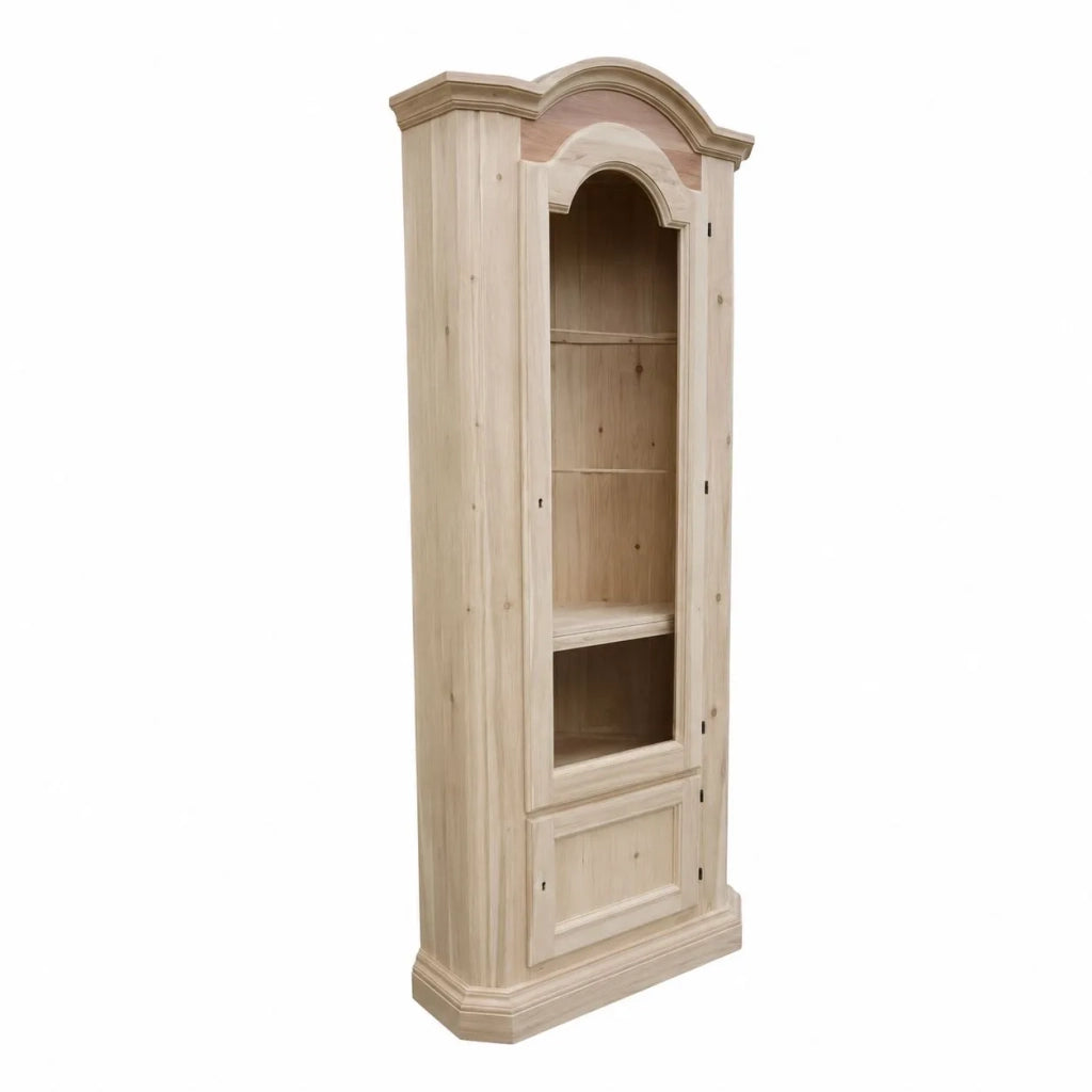 Vetrina ad angolo 2 porte grezzo in legno 55x55x185 (926) - Mobili 2G
