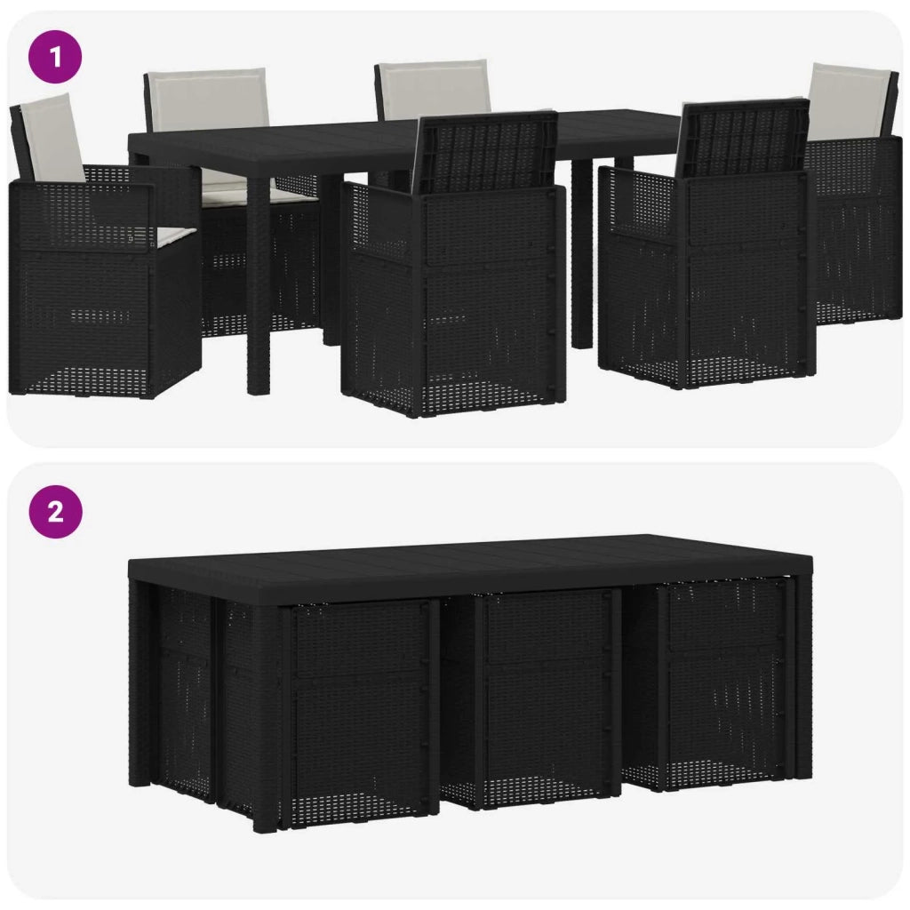 Set da Pranzo per Giardino 7 pcs Antracite e Grigio chiaro PP 3430074