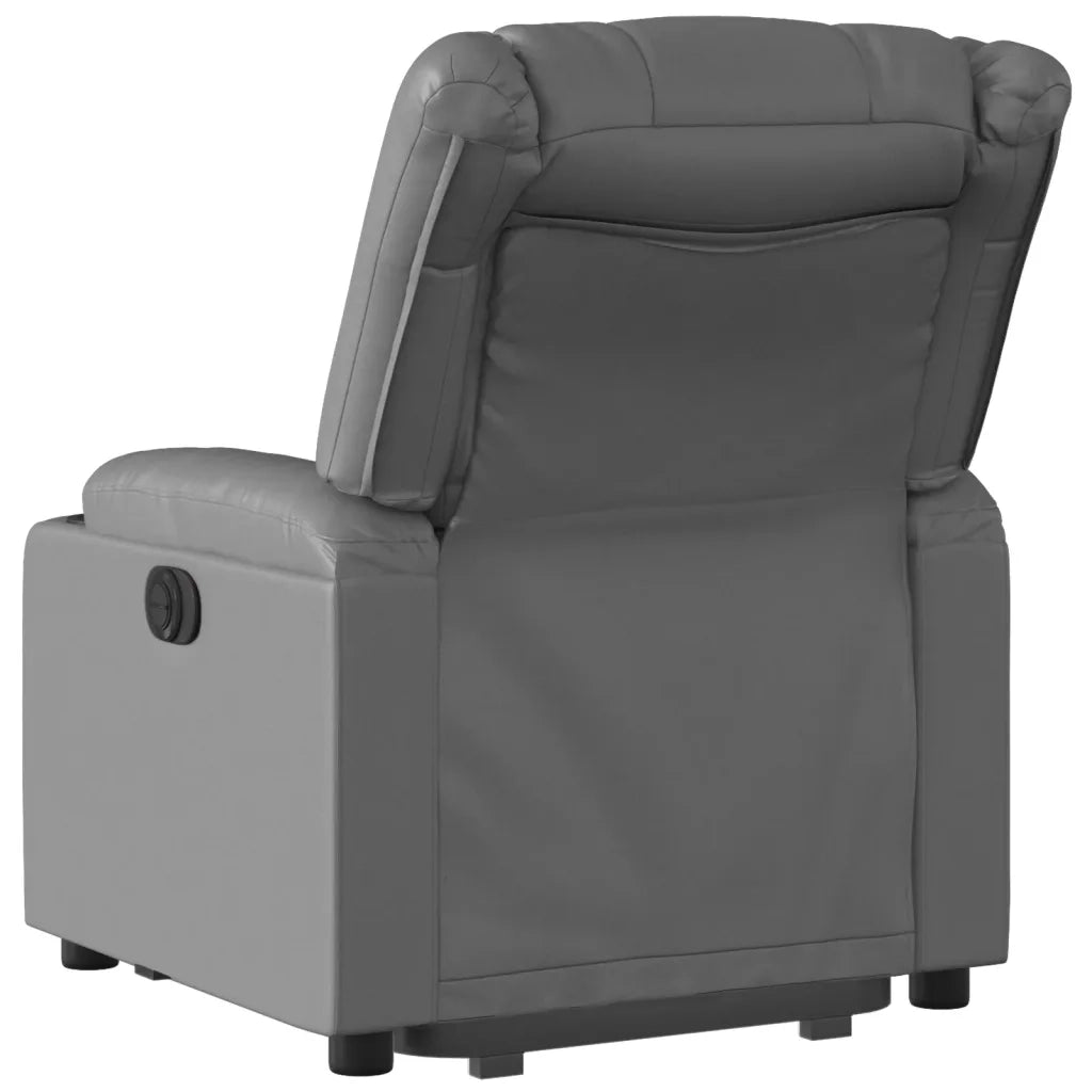 Poltrona Alzapersona Reclinabile Grigio in Similpelle 3206562
