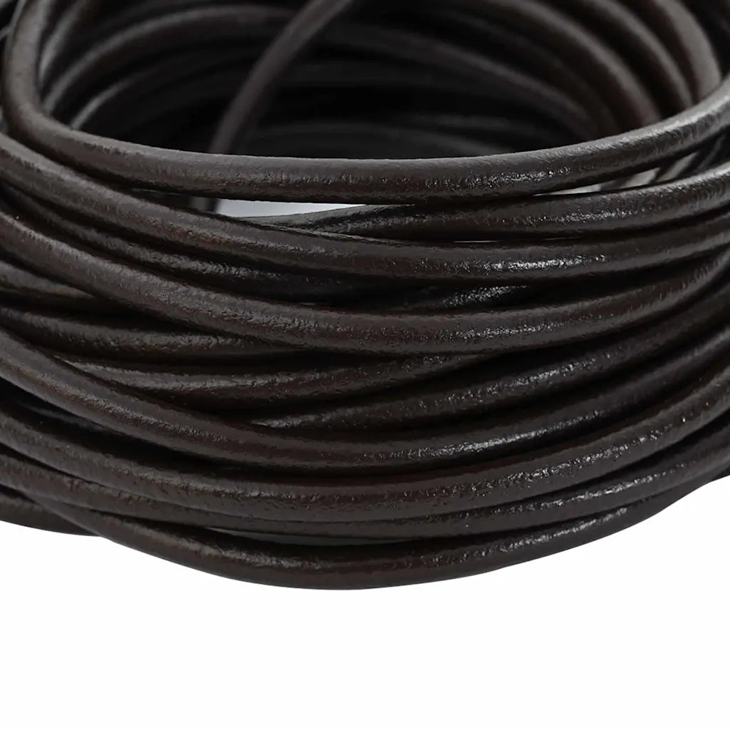Cordino in Pelle Marrone Scuro ?4 mm x 10 m Pelle CFW3570930