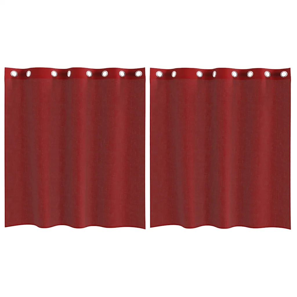 vidaXL Tende in Voile con Occhielli 2 pz Rosso Vino
