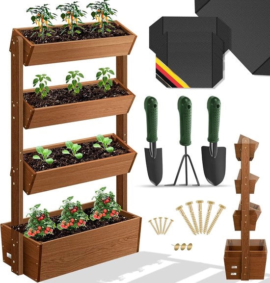 Sistema di Irrigazione Verticale per Giardino - Cucina di Giardino - Contenitore per Piante - Scheda di Coltivazione - Modello Bruin