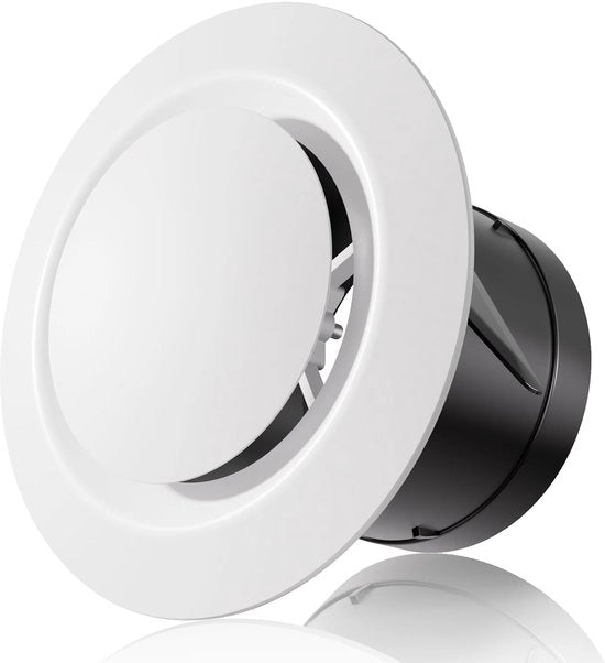 Ventilatore a soffitto 75mm con chiusura regolabile, adatto per l'installazione su pareti ventilate in garage, cucina, bagno e camera da letto