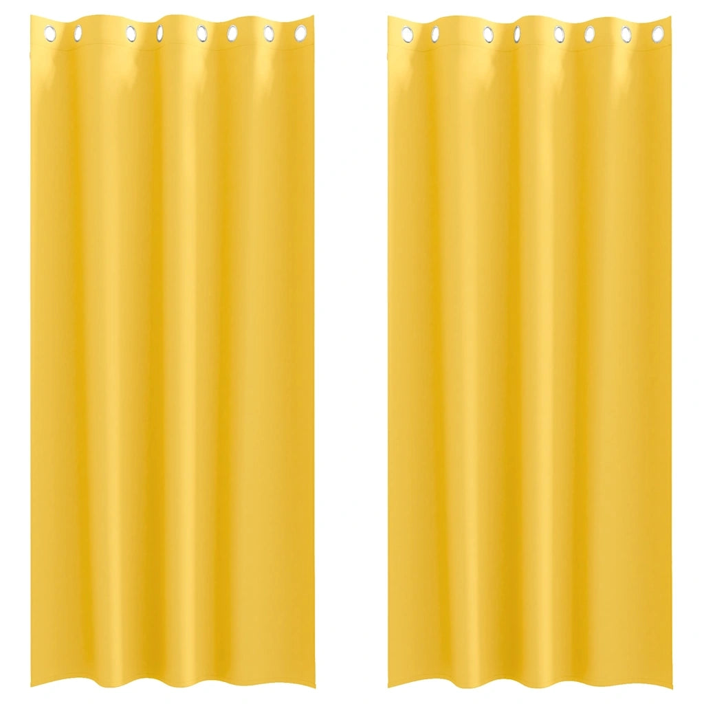 Tende Blackout con Anelli 2 pz Giallo senape 260 x 140 cm 4107397