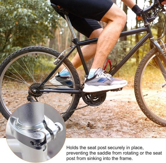 Accessori per bicicletta - Serratura per sella - 31,8mm - Lega di alluminio - Chiave rapida per sella - Adatto per 27,2mm fino a 28,6mm - Accessorio per bicicletta blu