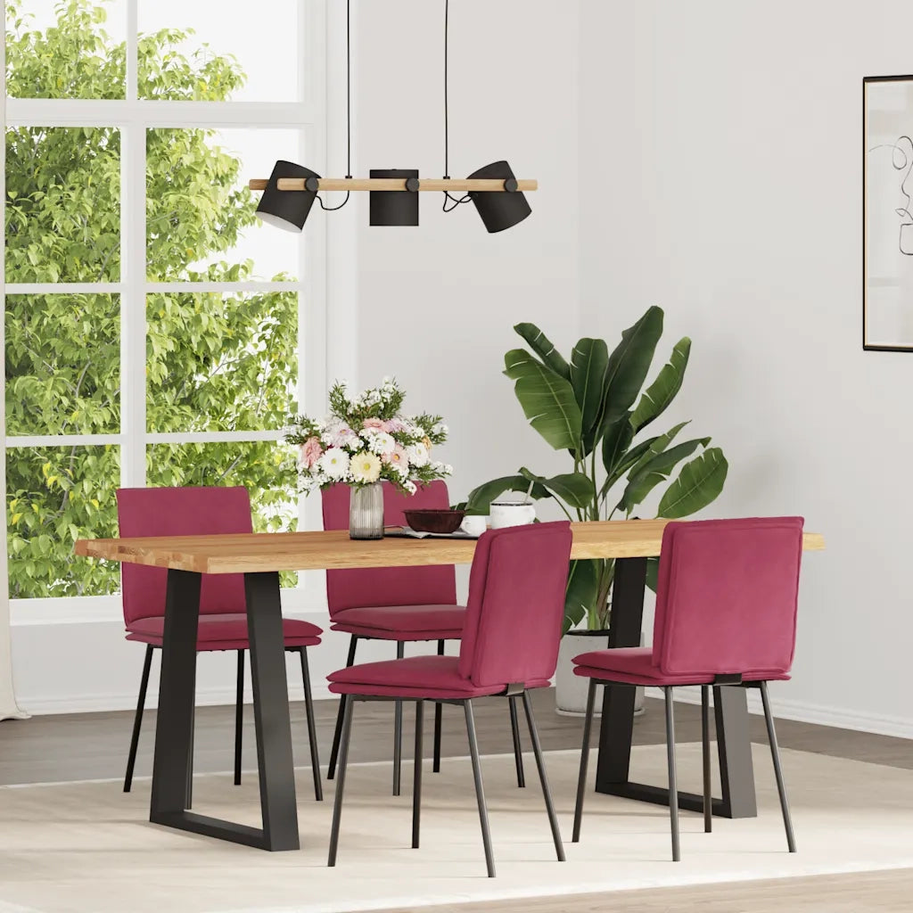 Sedie da Pranzo 4 pz Rosso Vino in Velluto 3315349