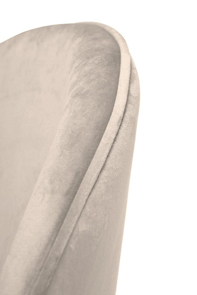 Set di 2 sedie Achito, Poltrona rivestita in velluto, Sedia da pranzo imbottita, Seduta per riunioni, 51x54h82 cm, Grigio chiaro