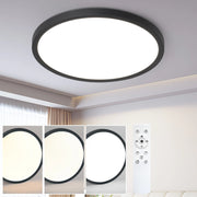 ZMH Lampada da soffitto plafoniera LED moderna rotonda nera 30cm per soggiorno corridoio