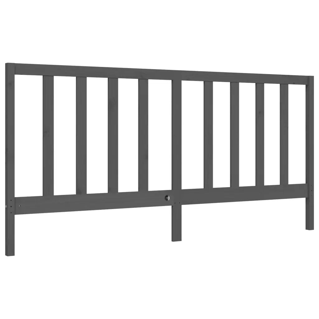 Letto matrimoniale | Letto per adulti | Giroletto con Testiera Grigio 200x200 cm in Legno Massello