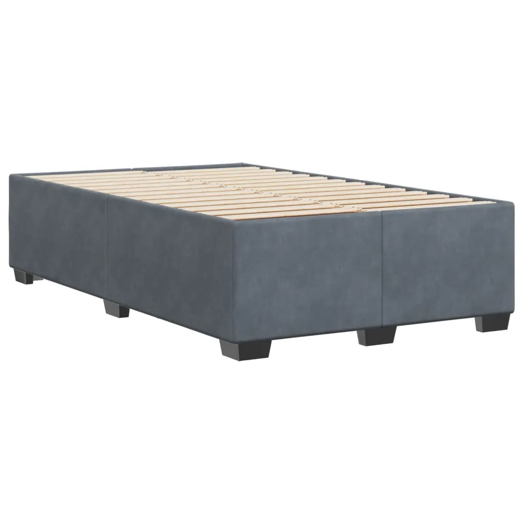 Giroletto senza Materasso Grigio Scuro 120x190 cm Velluto
