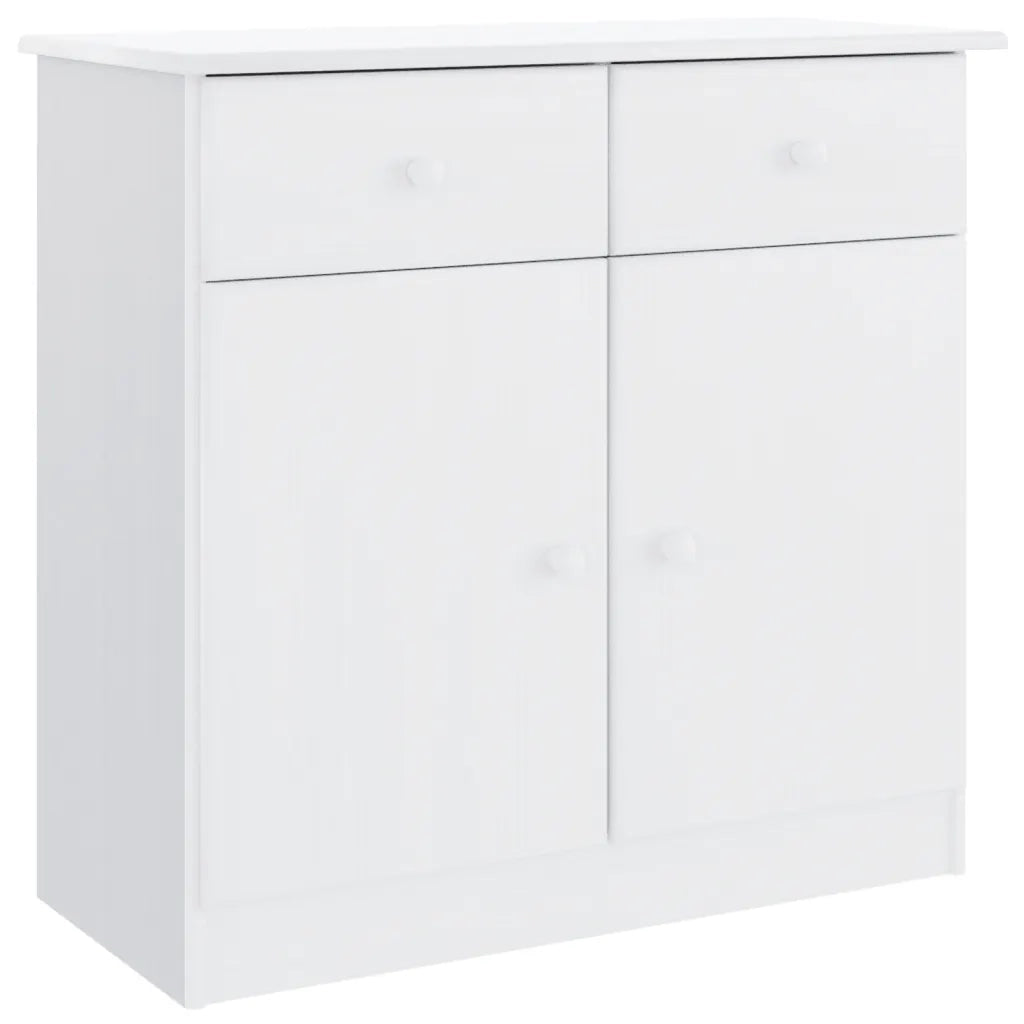 Credenza ALTA Bianca 77x35x73 cm in Legno Massello di Pino 353942