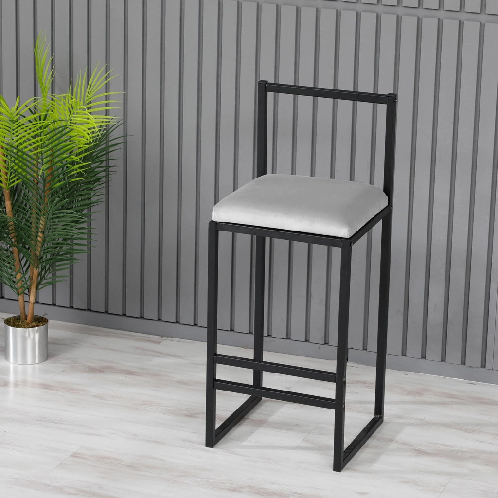 Sgabello da bar in metallo "Nordic" 35 x 35 x 84 cm - Crema
