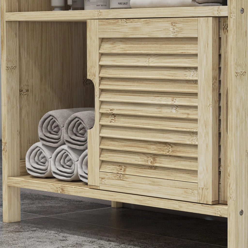 Mobile Sottolavabo in Bamb¨´ con 2 Ante ¨C Minimal ¨C 60x30x60 cm