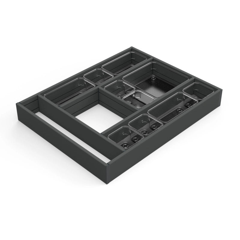 Organizzatore per cassetti Alumount 600x500, Alluminio, Grigio antracite