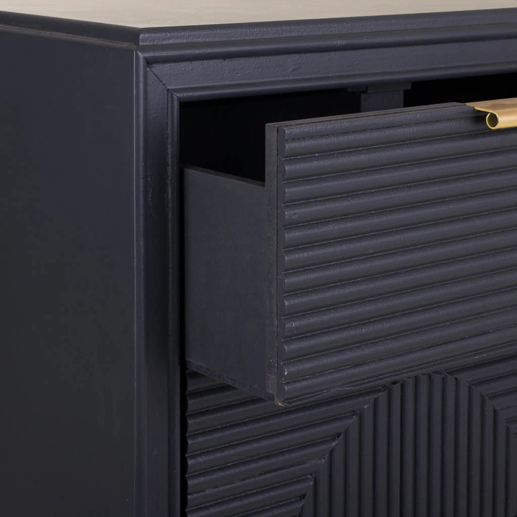 Cassettiera in legno grigio scuro 42x36,5x100,5h