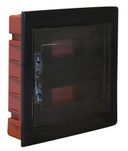 Centralino da incasso 24 moduli con portello fumé e telaio estraibile, nero, 330x420x80 mm, ideale per installazioni elettriche moderne e professionali