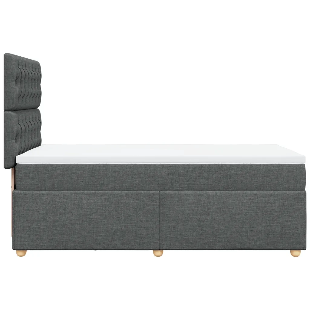 Giroletto a Molle con Materasso Grigio Scuro 90x200 cm Tessuto 3291171