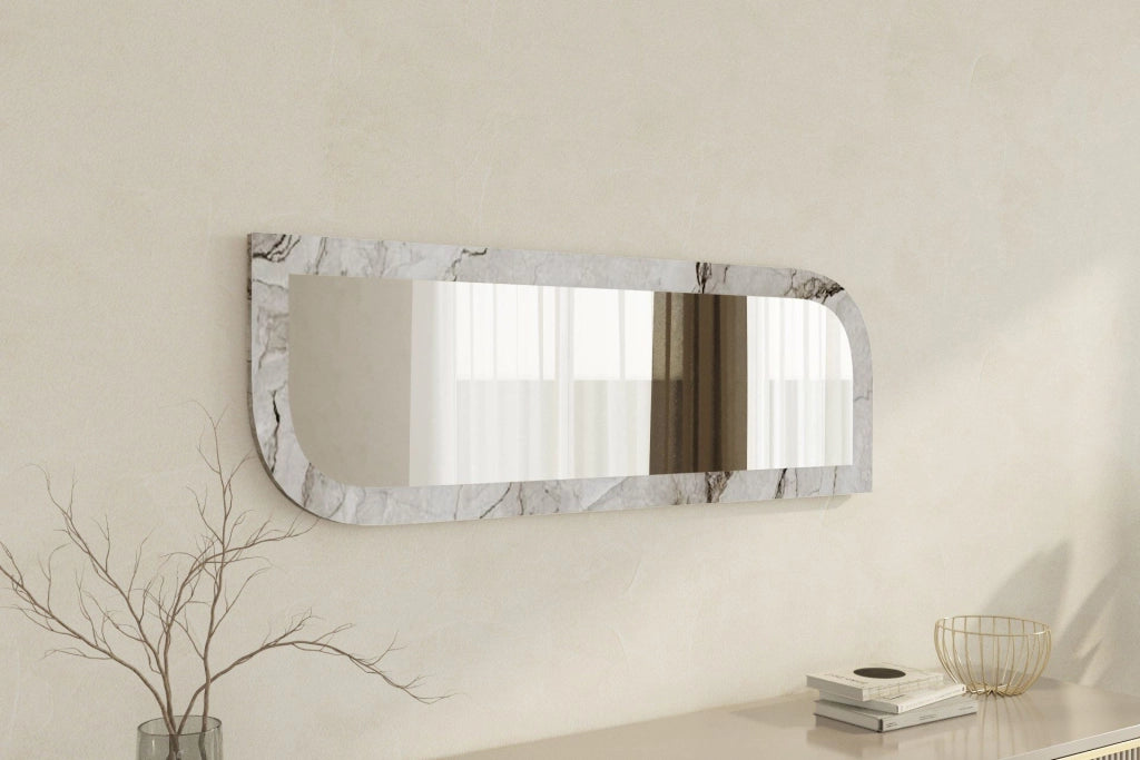 Specchio in legno "Arni" - 120 x 40 cm - Beige