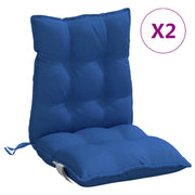 Cuscini Sedia con Schienale Basso 2 pz | Cuscini per sedie Blu Reale Tessuto Oxford