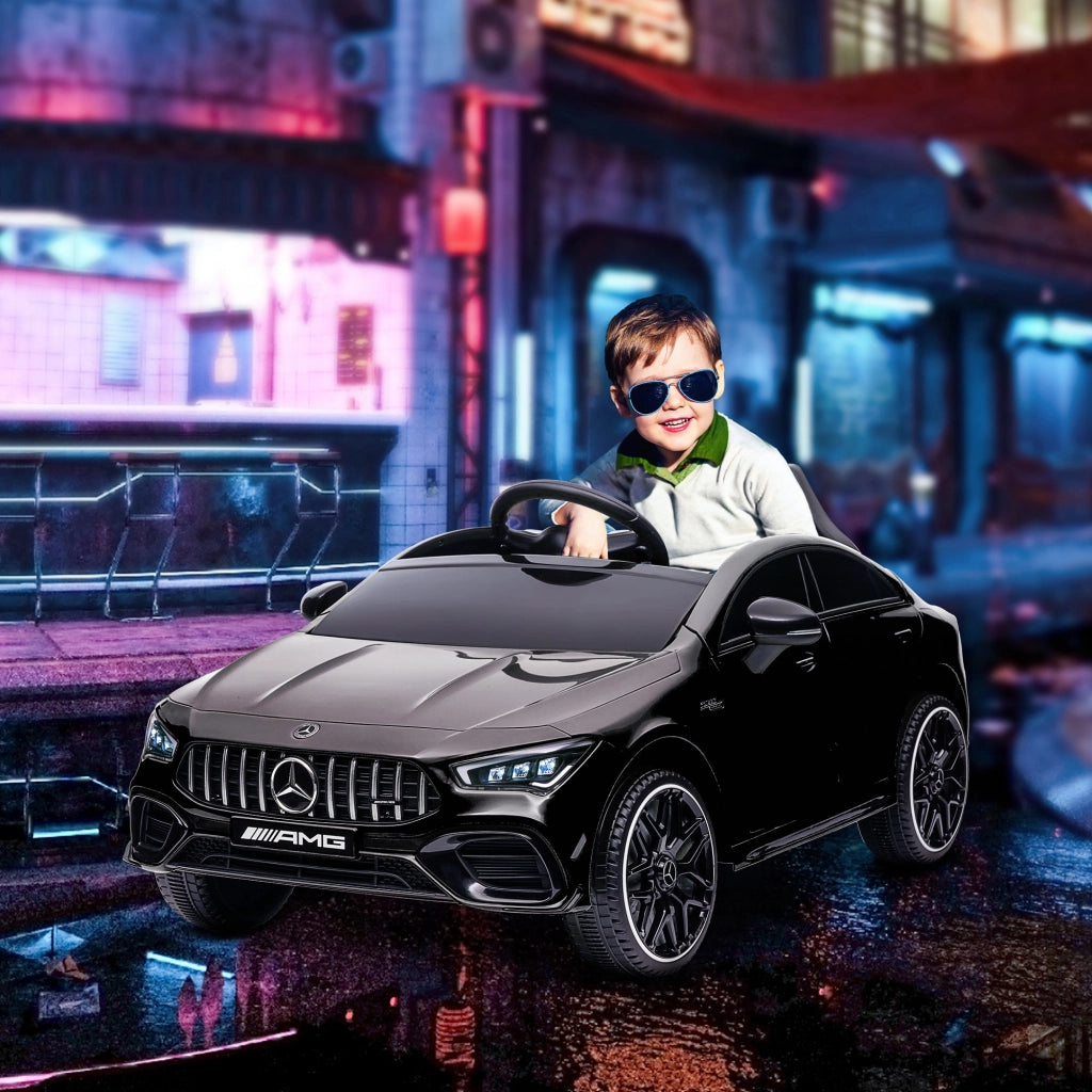 Auto elettrica per bambini telecomando LED ruote ¨C zephmum ¨C nero