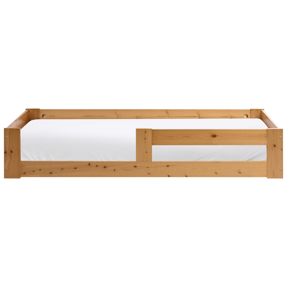 Letto a piattaforma per bambini in legno di pino con rete a doghe marrone 90 x 200 cm con telaio a doghe