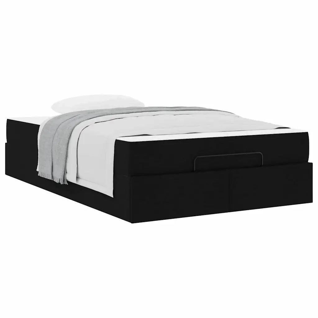 vidaXL Struttura del letto con materasso Nero 120 x 190 cm Tessuto