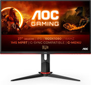 27G2/BK, Display da gioco Full HD da 68.6 cm (27 pollici) (HDMI, DisplayPort, Free-Sync, tempo di reazione 1 ms, 144 Hz, 1920 x 1080), Nero/Rosso