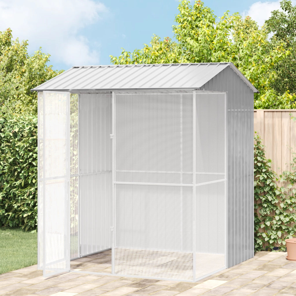Aviario per Uccelli  Grigio 215x210x247 cm Acciaio