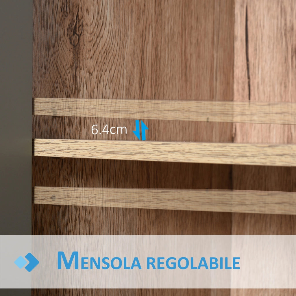 EasyComfort Armadietto Sottolavabo in MDF con Ritaglio per Lavandino con 2 Ante e 2 Mensole Regolabili, 60 x 30 x 60cm