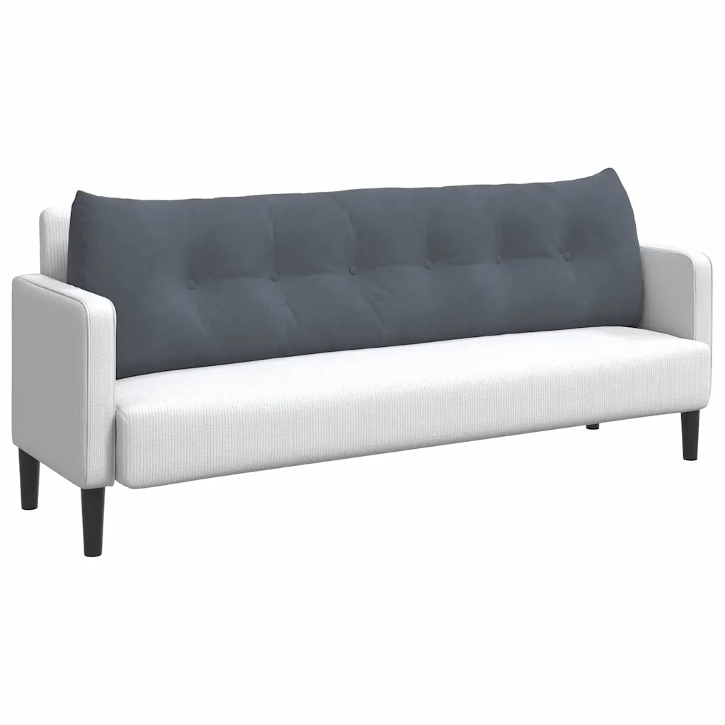 Cuscino per Schiena Grigio scuro 180 x 24 x 50 cm Velluto 42014575