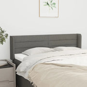 Testiera ad Orecchio Grigio Scuro 147x16x78/88 cm in Tessuto 3118907