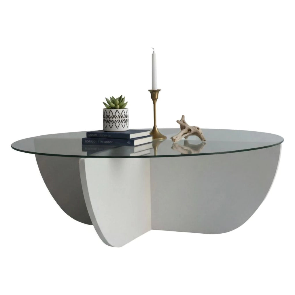 Jolanda, Tavolino da Salotto Forma Circolare, 90x90x30h cm Bianco