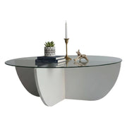 Jolanda, Tavolino da Salotto Forma Circolare, 90x90x30h cm Bianco