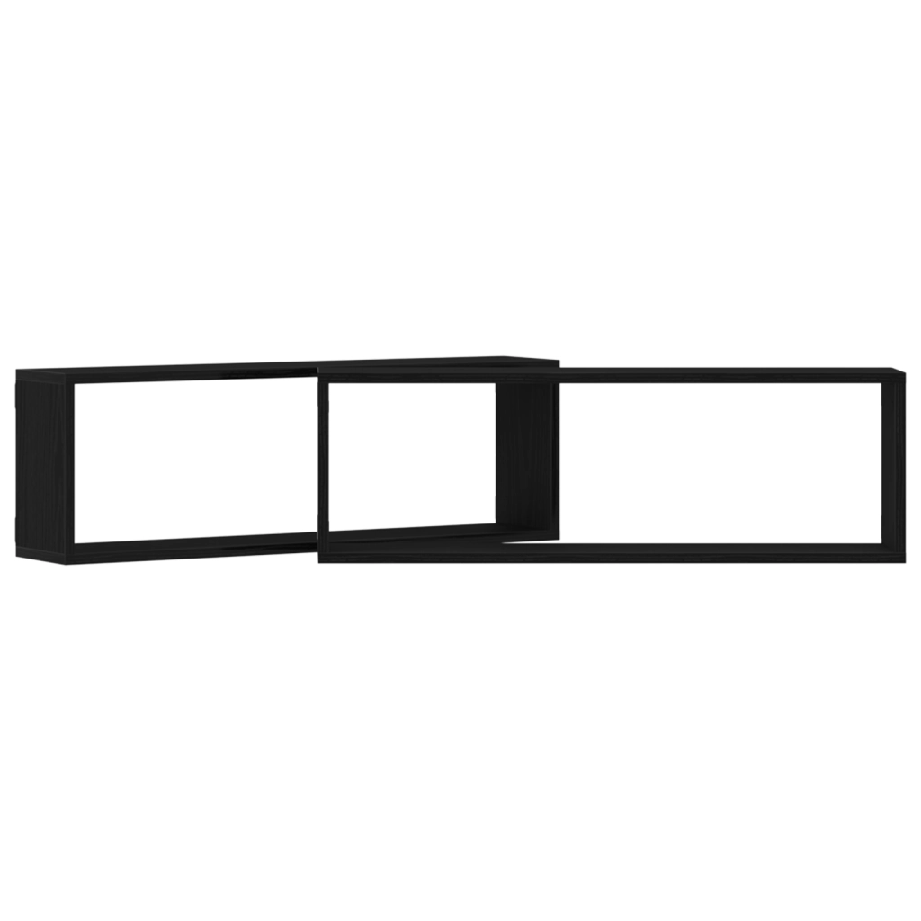 Mensole vitaXL - Set di 2, Rovere Nero, 80x15x26 cm, Realizzate in Legno Ingegnerizzato