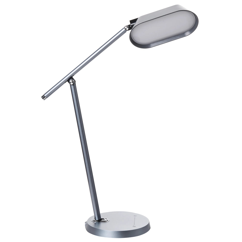 Lampada da tavolo LED per ufficio domestico con braccio regolabile e orientabile dimmer continuo e timer colore grigio