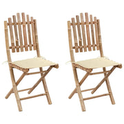 Sedie da Giardino Pieghevoli 2 pz con Cuscini in BambÃ¹ cod mxl 8098