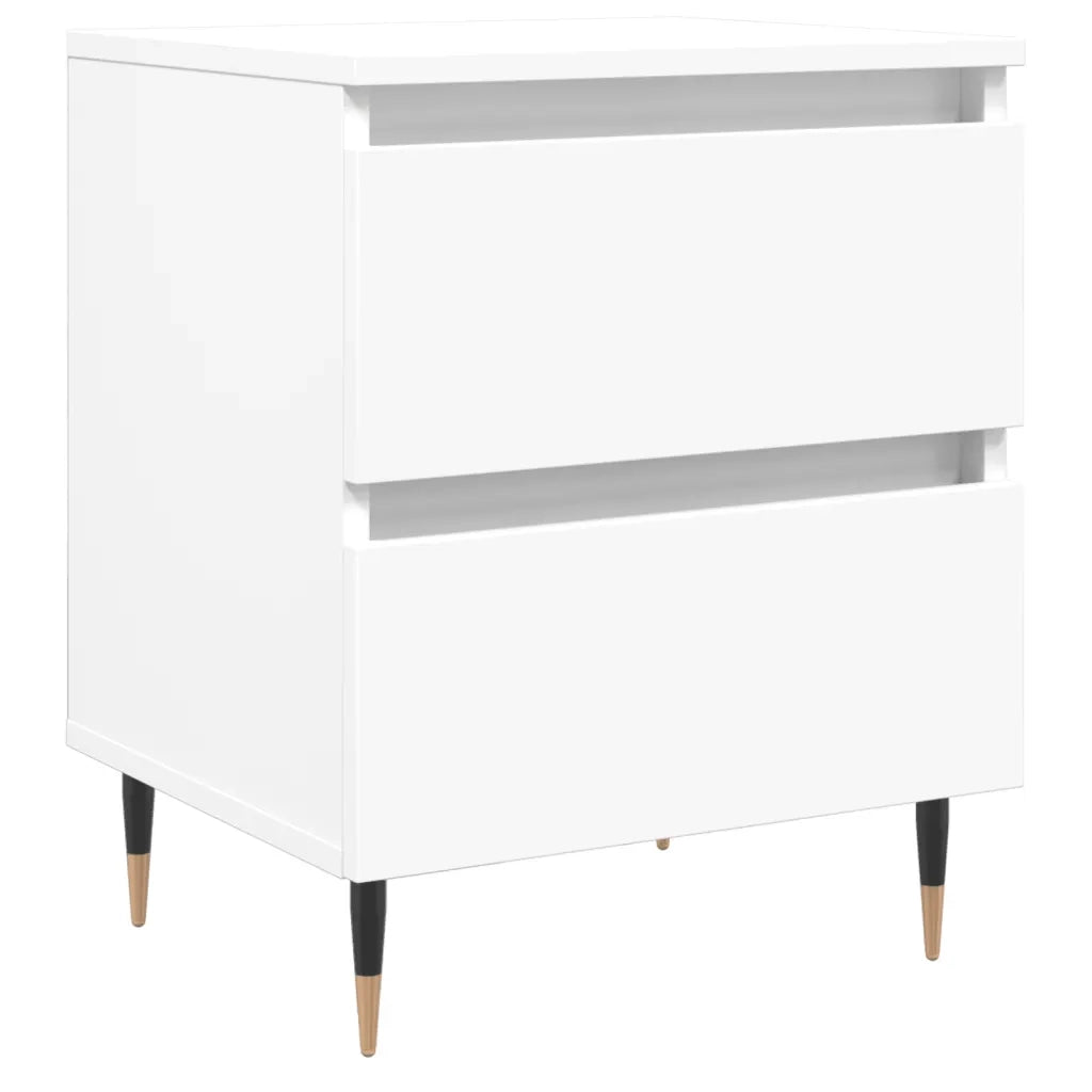 Comodino | Armadio da Notte | Mobiletto da notte Bianco 40x35x50 cm in Legno Multistrato