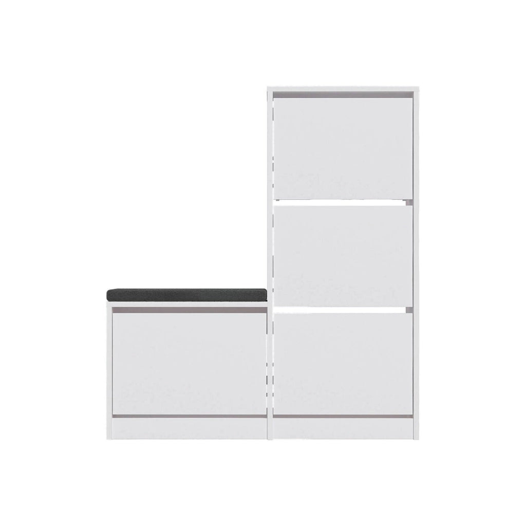 Mobile Portascarpe Velma, Scarpiera 8 Paia, 105x26x119h cm Bianco